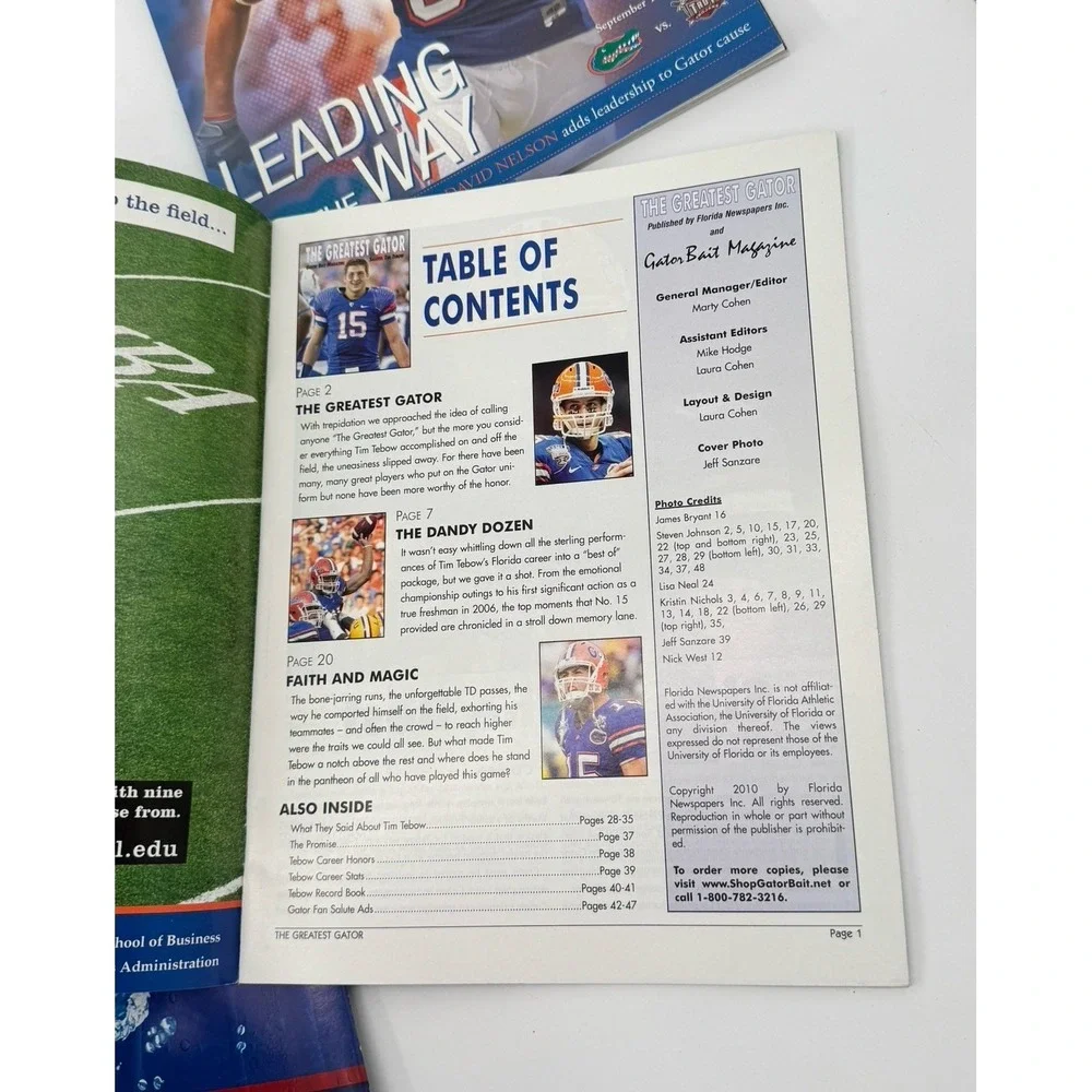 Florida Gators Magazine Lot 7 Tim Tebow‎ Heisman UF Football 2008 2009 2010